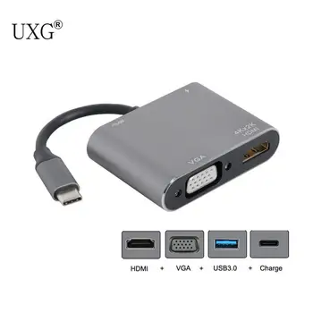 

USB-C Type C to HDMI Digital AV & VGA & USB OTG & Female Charger Adapter fit for Macbook Pro