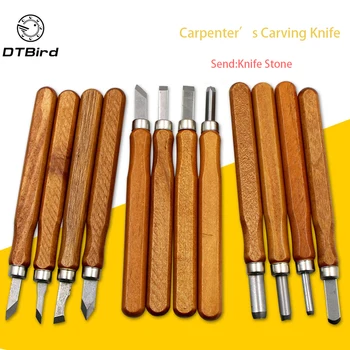 

12pcs Imitation Mahogany Woodcut Knife Scorper Hand Cutter Professional Wood Carving Chisel Mini Woodworking Tools Whit Box