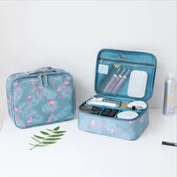 Cosmetic Bag Organizer Waterproof Portable Makeup Bag Mini Solid Color Flamingo Travel Toiletry Storage Bag Beauty Wash Pouch 1