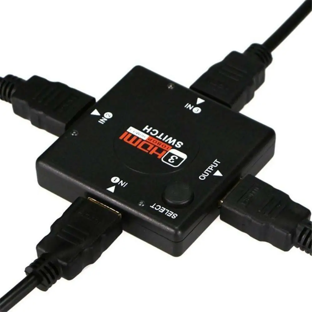 

HDMI 3 Port Switch AUTO Switcher Splitter Selector HUB Box Cable for Xbox 360 DVD PS3 HDTV Switcher Video Splitter Amplifier
