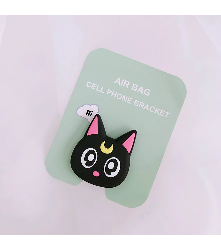 luna cat Универсальная подставка для мобильного телефона, автомобильный держатель с гибким креплением для iphone 6, 7, 8, xs, xiaomi, мультяшный hello kitty, Doraemon - Цвет: luna cat