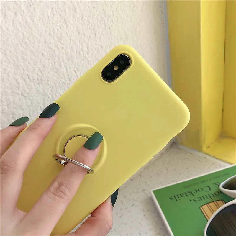 Мягкий ТПУ чехол для iPhone 6 6plus 7 7plus 8 8plus X XS XR XSMax 11 11Pro 11ProMax чехол кольцо ударопрочный чехол для телефона KS0349