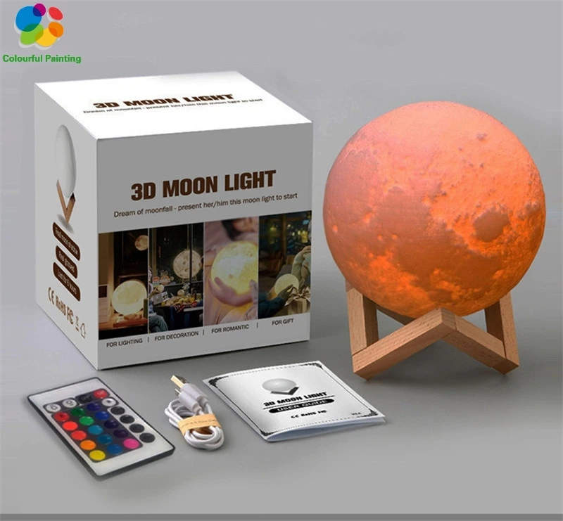 

Hot Sale 3D Print Moon Lamp LED Night Light Creative Touch Switch 3 Color Touch For Bedroom Decoration Birthday Christmas Gift 5