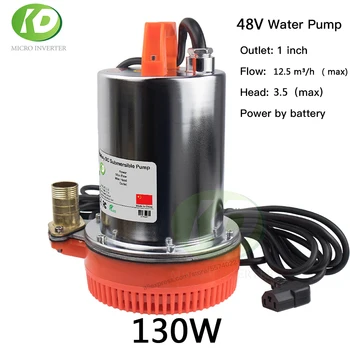 

130W DC Subersible Water Pump 12V 24V 48V Brush Motor Portable Home Small Pump 12.5M Head 3.5 M/H For Garden Farmland Pool