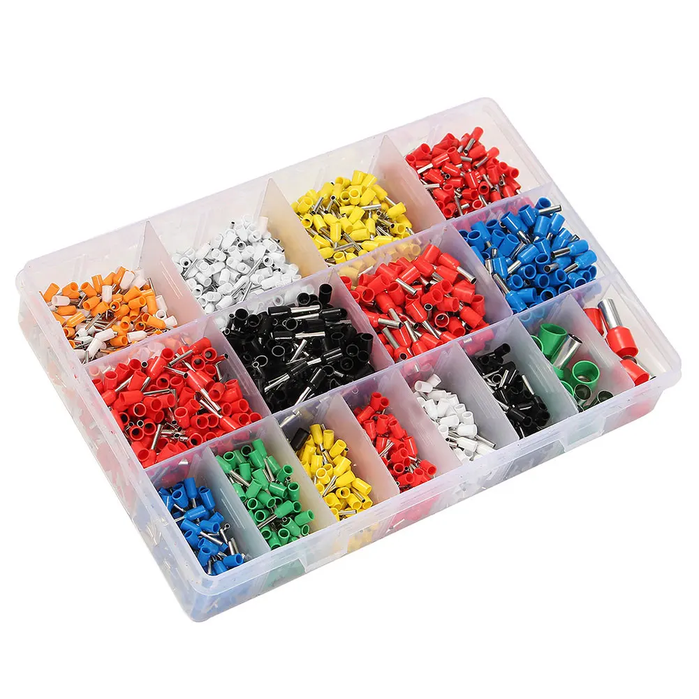 

High Quality 6 Types Assorted Crimp Insulation Terminals Kits Box Colorful Wire Copper Pin End Terminal 2120Pcs/set