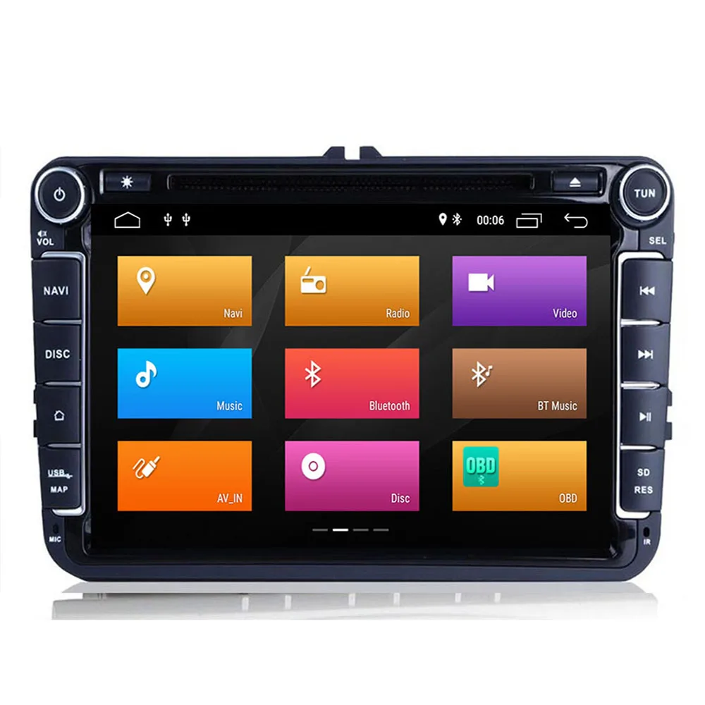 Perfect Two Din Car Multimedia Player Android 9.0 4+32G Auto Radio For Skoda/Seat / Passat b7/POLO/GOLF 5 6 DVD GPS 8 Cores 3