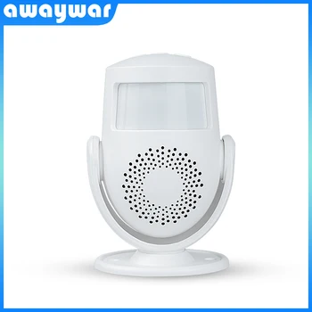 Induction Doorbell for store welcomer PIR Motion sensor Chime Curtain Garage alarm Burglar Device With speaker touch induction anti thief alarm device white 1 x 9v