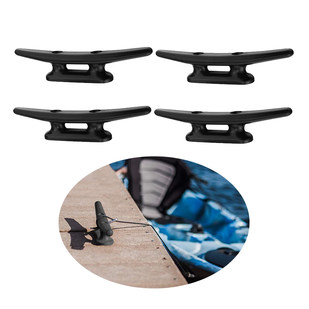 4pcs Heavy Duty 4' Nylon Marine Boat Flat Top Low Cleat Rope Tie Hardware 4pcs Heavy Duty 4' Nylon Marine Boat Flat Top Low Cleat Rope Tie Hardware