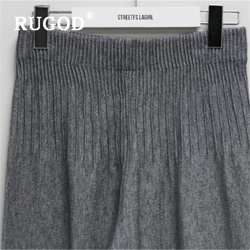 RUGOD новые осенние стильные удобные свободные имперские трикотажные штаны плотные теплые одноцветные брюки