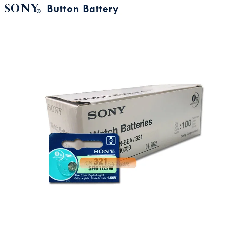 5 X Sony 321 Batterien Blister Mercury Free Silber Oxide SR616SW Japan 1.55V 