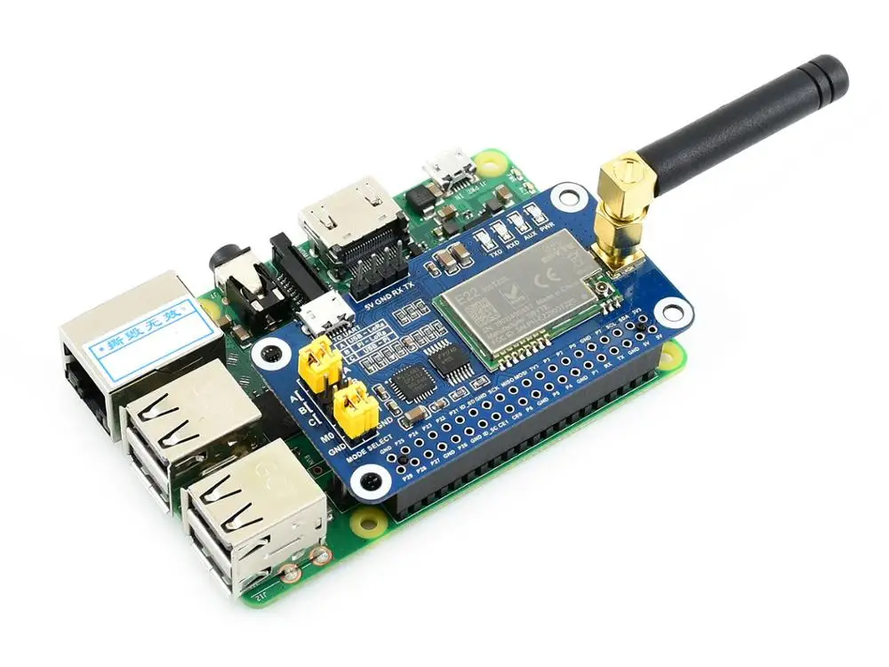 Шляпа LoRa Waveshare SX1262 для Raspberry Pi широкополосная модуляция спектра частотный