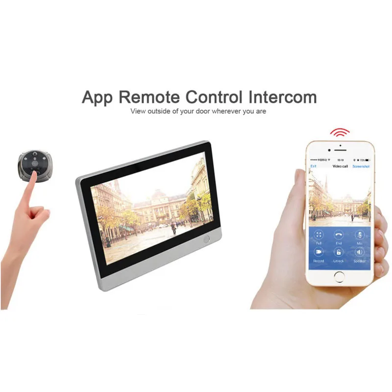 IP камера iHome4 с Wi Fi и ИК подсветкой удаленное наблюдение за дверным звонком экран 7