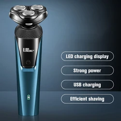 New Three-Head Electric Shaver With LED Charging Display And Multi-Function Beard Knife Men's Electric Razor
