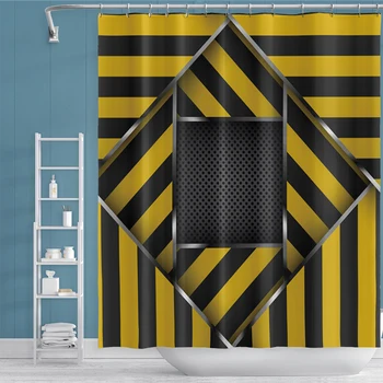 

Fashion Geometric Pattern Printed Wall Mounted Shower Curtain Bathroom Waterproof Polyester Bath Screens for Bathroom Decor Gift