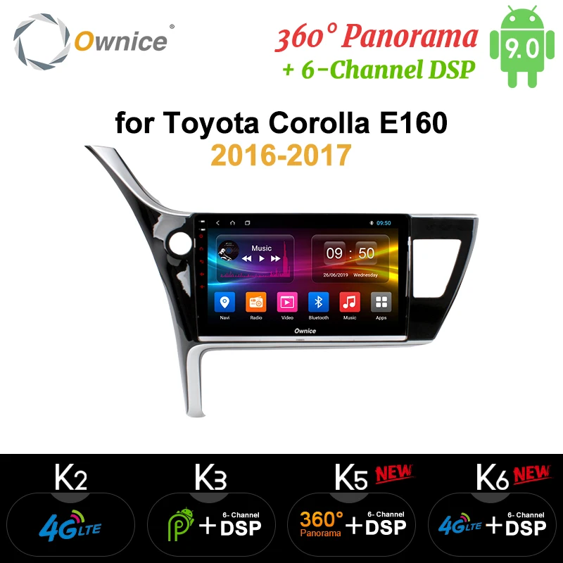 Ownice 10 1 &quot360 Panorama DSP Android 9 0 k3 k5 k6 Octa Core автомобильный dvd-плеер для Toyota Corolla 2016 2017 4G LTE