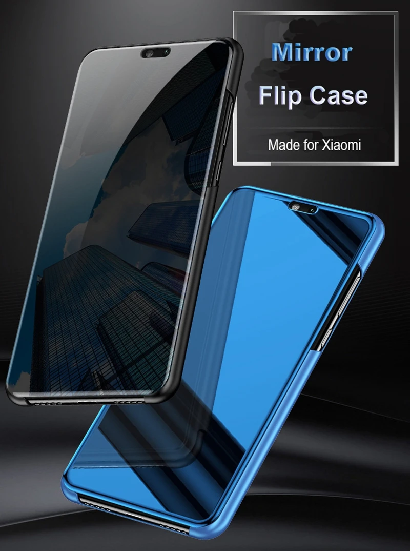 Зеркальный флип-чехол для телефона Xiaomi A1 A2 Mix Note Max 2 3 CC9E Pro 5C 6 8SE Lite, умный флип-чехол для сна