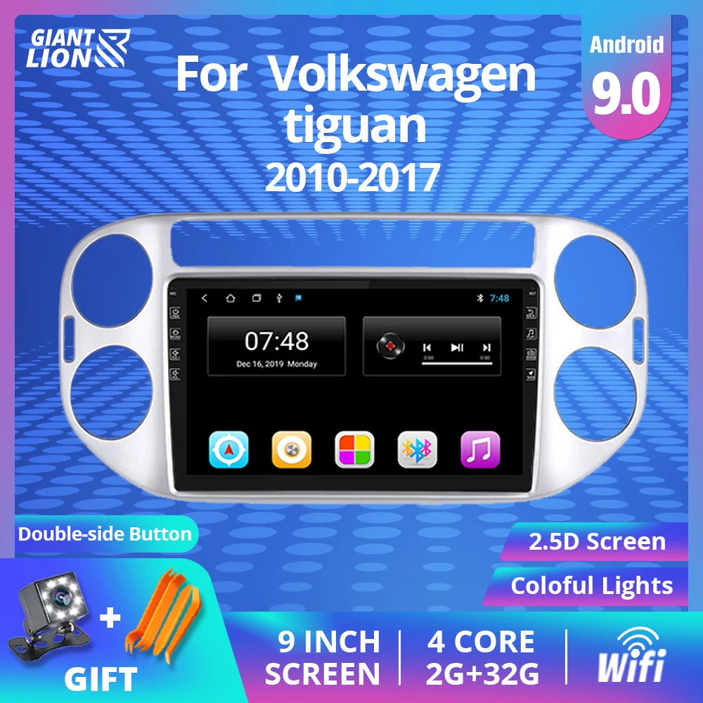 Автомагнитола для Volkswagen Tiguan 2010-2017 2din Android 9 0 мультимедийный видеопроигрыватель