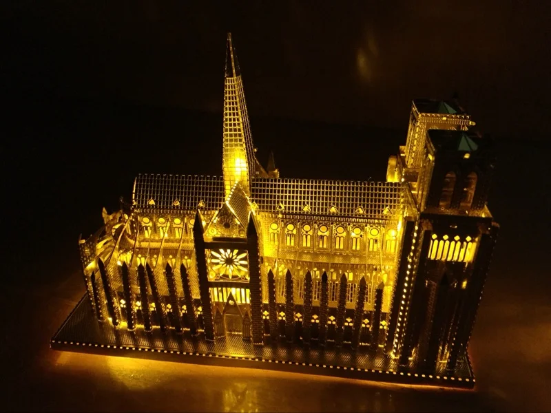 Notre Dame 3D головоломка Diy Василий церковные ночные огни Светодиодная лампа освещенная База дисплей домашний декор обучающие игрушки для детей Пазлы