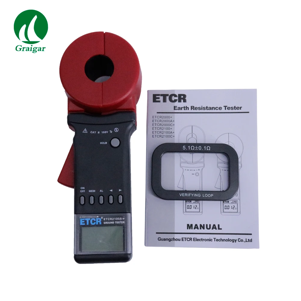 

ETCR2100A+ Digital Clamp On Ground Earth Resistance Tester Loop Resistance Meter 0.01-200ohm