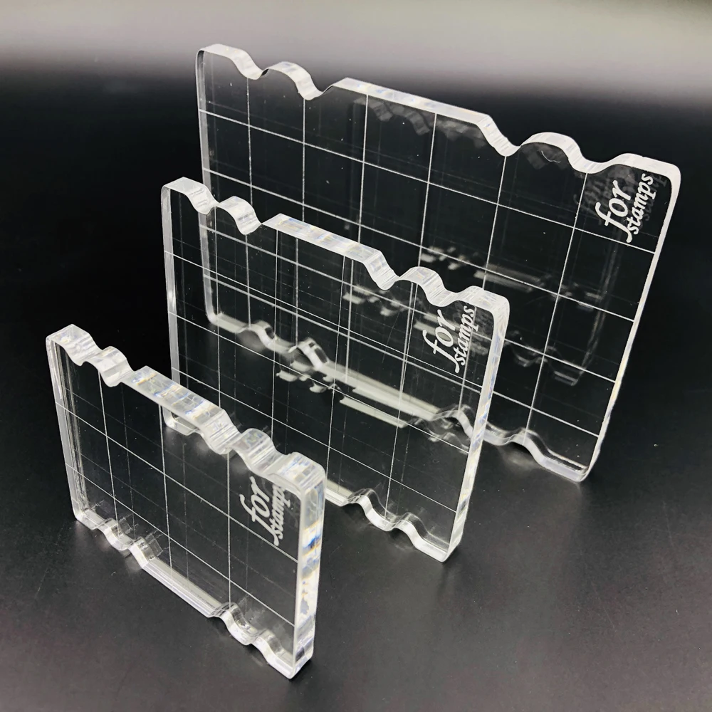 Multi-Size Stamp Block Acrylic Block Pad Accessories Clear