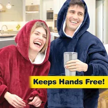 Худи для улицы, ультра плюшевое одеяло, толстовка с капюшоном, мягкая и теплая, один размер, подходит для всех