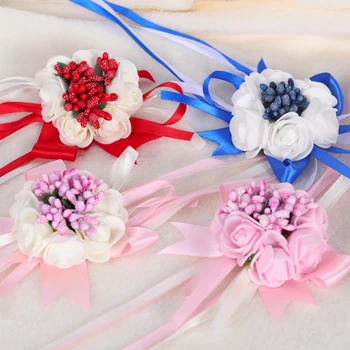 

Wedding Prom Prty Wrist Flowers Decortion Hnd Flowers Brcelet for Bride Bridesmid Wedding Prty Wrist Corsge Supplies