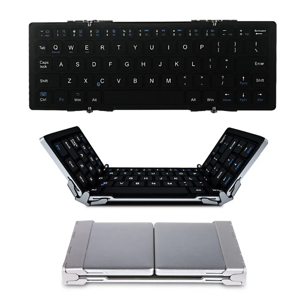 Портативный складной беспроводной Bluetooth клавиатура для iPad IOS/Android/Windows Tablet PC Мобильный телефон черный белый