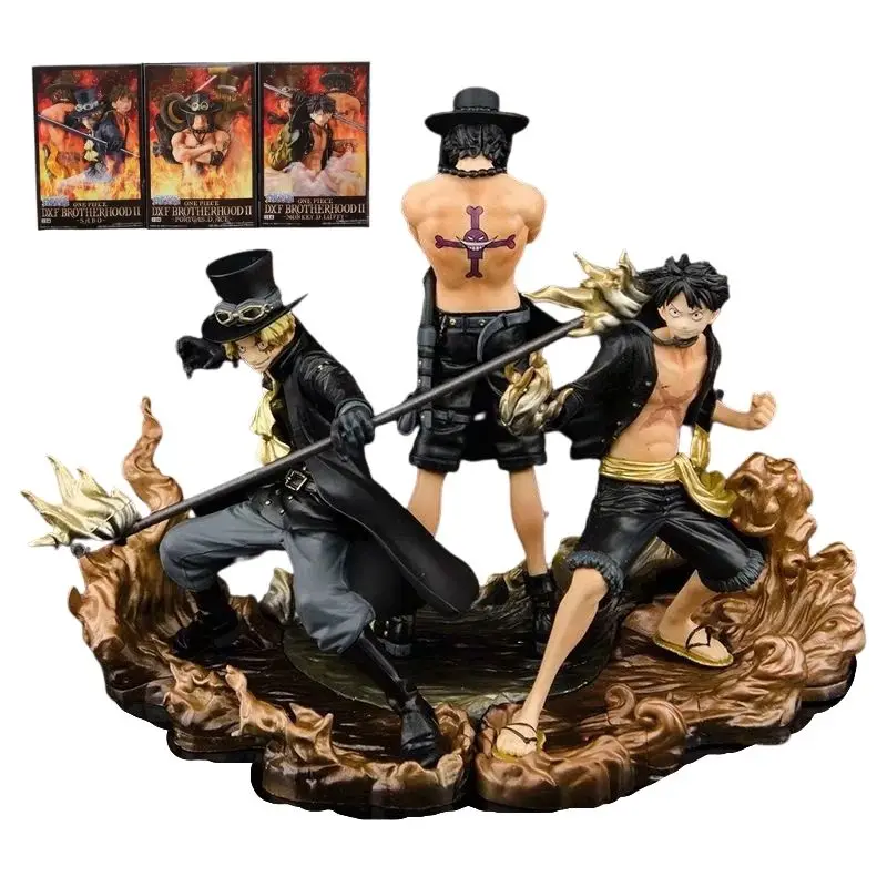 3 шт./компл. Аниме фигурки цельная Обезьяна D Luffy Ace Sabo набор 14-17 см ПВХ экшн-фигурки