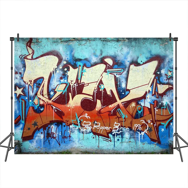 Mocsicka Graffiti Backdrops Brick Wall 80S 90S Theme Party Portrait Photography Backdrop Photo Background Photocall Studio | Электроника