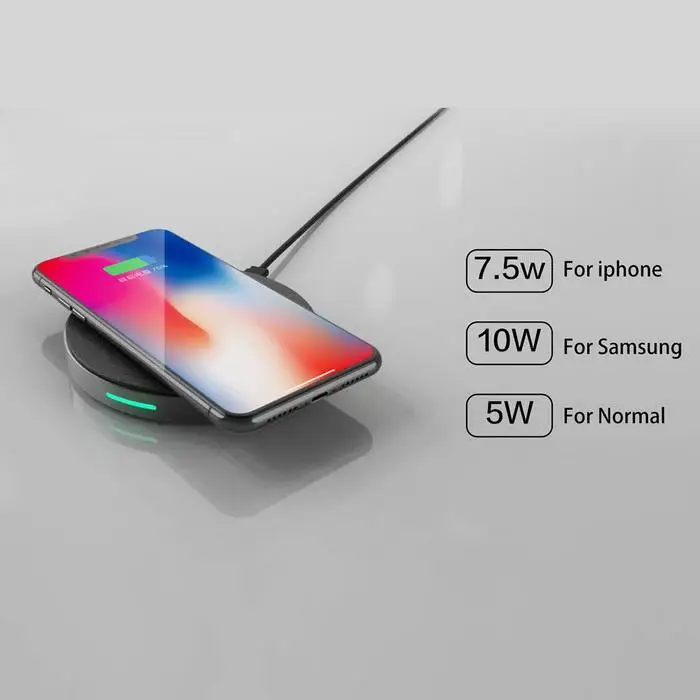 Быстрая зарядка телефона USB зарядное устройство Pad Беспроводное зарядное устройство круглое ультратонкое 10 Вт док-станция Колыбель зарядное устройство беспроводное автомобильное зарядное устройство