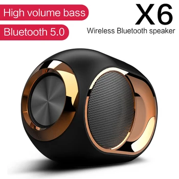 

X6 Bluetooth Speaker Portable Wireless BassSpeaker TWS Loudspeaker Subwoofer Built-in Mic Support TF Card U Disk AUX FM Radio