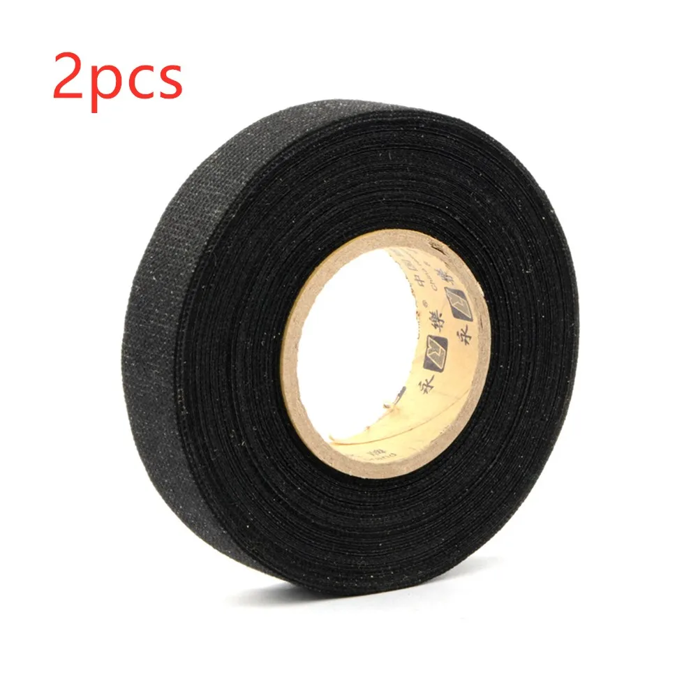 

2pcsElectrical Tape for Cable Harness Wiring Loom Tesa Coroplast Adhesive Cloth Tape 19mmx15m