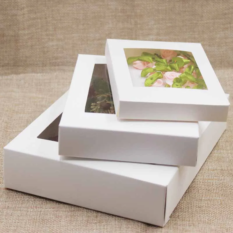 Details about   Vintage color Kraft 10 Pcs DIY paper gift box package with clear pvc window 