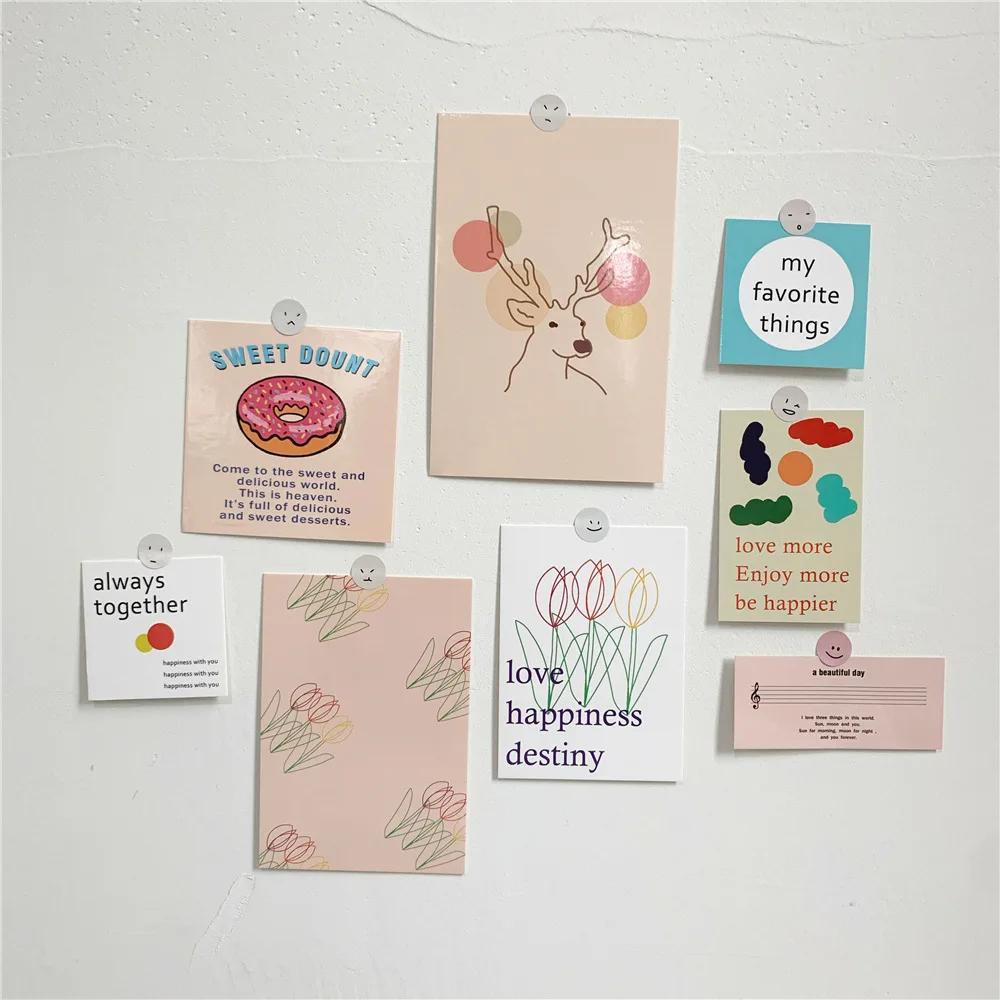 Ins 8sheets Tulip Series Card Flowers Postcard Room Wall Decoration Cards Diy Creative Background Collocation Photographic Props afbeelding