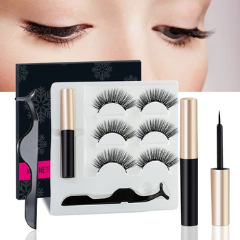 5 Magnet Eyelash Magnetic Eyeliner & Magnetic False Eyelashes & Tweezer Set 6 PCS Resuable Eyelashes Makeup Kit New Year Gift 1