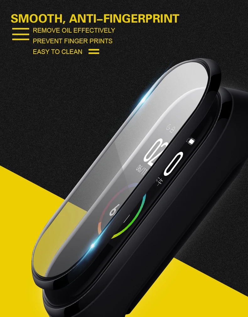 BAPICK 4D Защитное стекло для Xiaomi mi Band 4 стекло пленка устойчивый к царапинам протектор для экрана mi Band 4 стекло