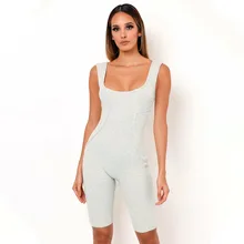 2020 Summer Leggings Women Sports Fitness Jumpsuit Slim Breathable Solid Color Five Points Pants Girl Moda Mujer F5A146