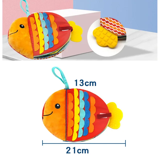 Creative Small Fish Cloth Book Cartoon Sea Animals Doll Baby Early Education Soothing Toy Washable Enlightenment Cloth Book 2