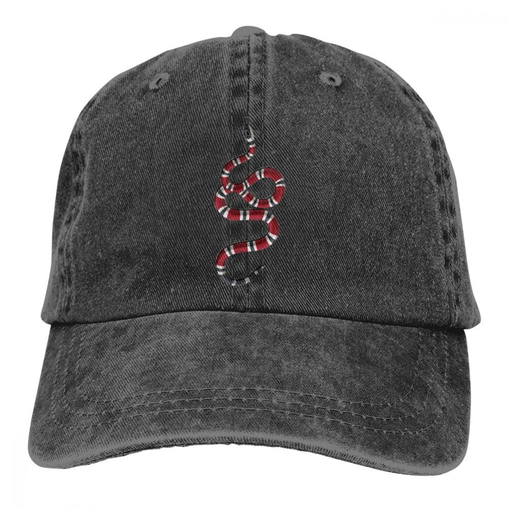 Змея Casquette натуральный унисекс Мужские Женские джинсовые бейсболка с ремешком кепки Регулируемый Гольф папа шляпа