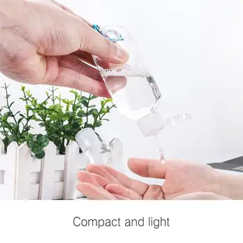 

10PCS 50ml Refillable Bottle Plastic Carabiner Hook Bottle With Container Travel Portable Empty Bottle With Key Ring