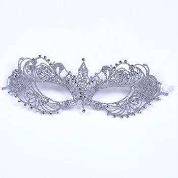 

Fashion Silver Ball Mask Women Sexy Lace Masquerade Mask Sexy for Carnival Carnival Halloween Fifty Shades Grey Half Face Mask