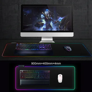 

Besegad Large Mouse Pad USB Wired LED RGB Colorful Lighting Gaming Mousepad for Laptop Computer Gamer