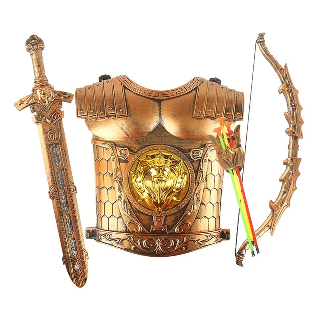 Brand New Children's Plastic Swords Bows Arrows And Armor Shields Warrior Outfits Simulation Cosplay Suit Toys 1