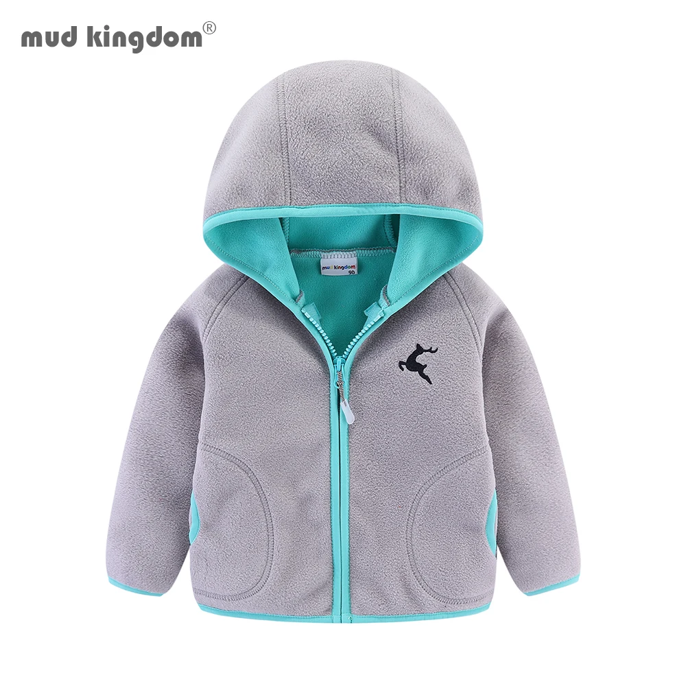 Mudkingdom/комплекты демисезонной одежды для детей флисовая куртка с капюшоном ветровка на молнии оленем
