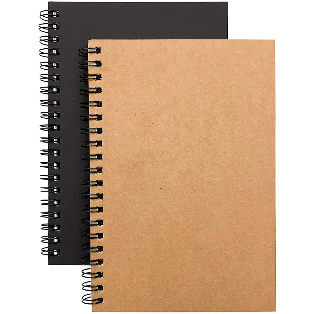 Cuaderno de bocetos en espiral, diario, dibujo y pintura de grafiti, 18x12cm, 14x21cm, cubierta de papel Kraft, cuaderno de papel en blanco, suministro escolar