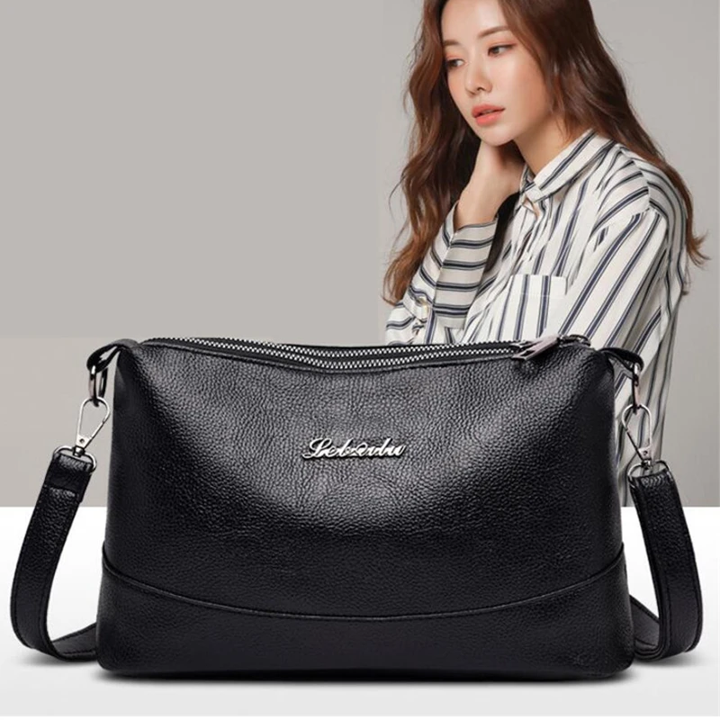 Vintage Black Shoulder Bag Female 