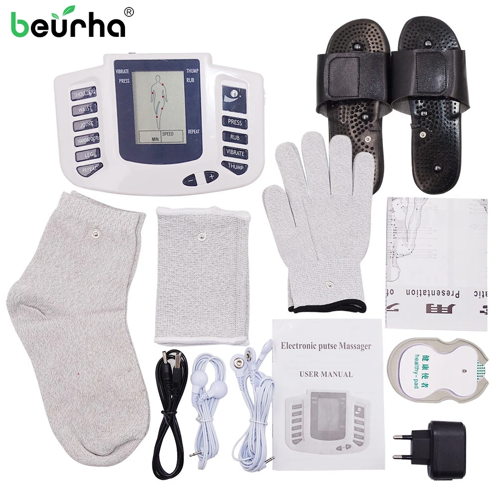 

Electric Herald Tens Acupuncture Body Muscle Massager Digital Therapy Machine 16 Pads For Face Back Neck Shoulder Wrist Foot Leg