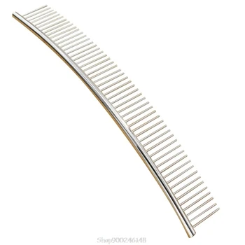 

24cm Dog Cat Curved Comb Hair Removal Professional Stainless Steel Pet Grooming Comb Sparse Teeth Cleaning Brush O28 20 Dropship
