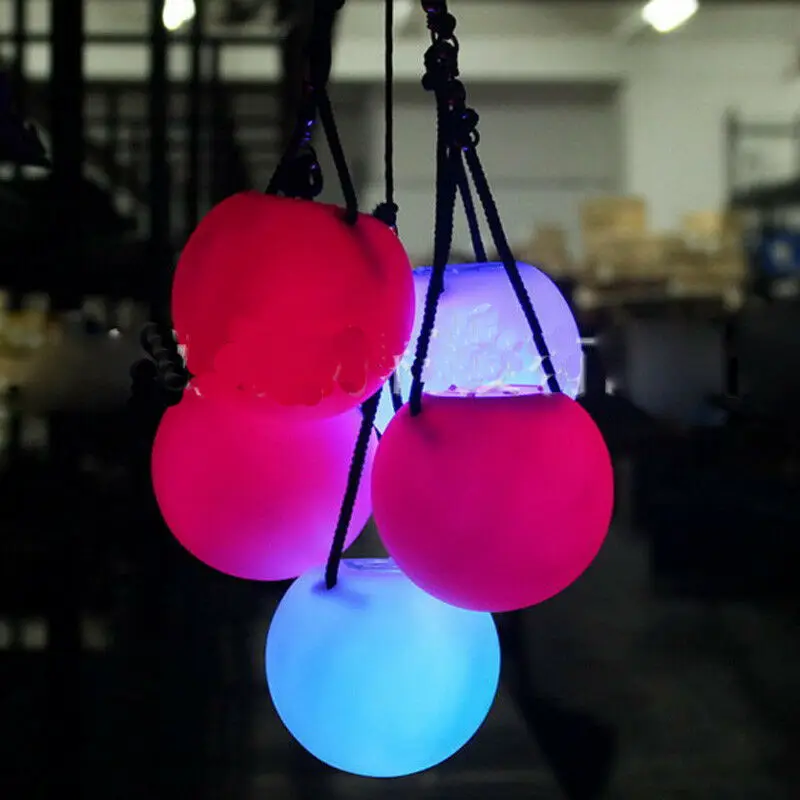 Светодиодный разноцветный светящийся POI шары для кручения света для профессионального танца живота ручная Опора вечерние Свадебная гирлянда водонепроницаемый