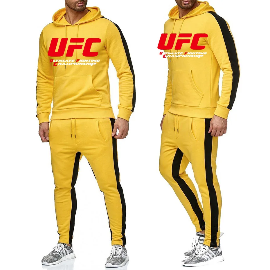 Повседневный костюм с капюшоном AliExpress EBay Fighting UFC плюс бархатный спортивный комплект